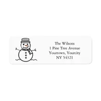 Simple Festive Fun Cute Winter Snowman Christmas Label