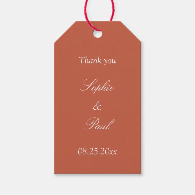 Terracotta Wedding Favor Thank You Gift Tags