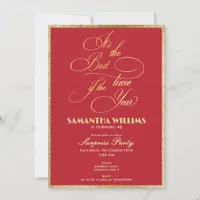 Best Time of the Year Red Elegant Any Age Birthday Invitation