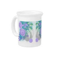 Modern Abstract Floral Beverage Pitcher