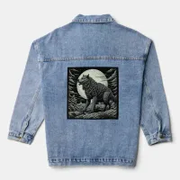 Vintage Werewolf in front of the Full Moon Denim Jacket