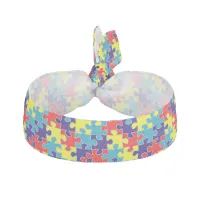 Autism Awareness ASD Aspergers Puzzle Pattern Elastic Hair Tie