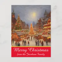 Merry Christmas German Market Greetings Kitsch Holiday Postcard