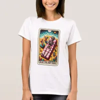 Funny Skeleton Beach Time Crispy Baked Tarot T-Shirt