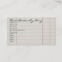 Vintage Lined Notepaper Business Card