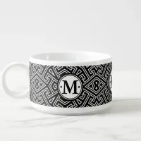 Geometric Pattern Monogram Black and White ID149 Bowl