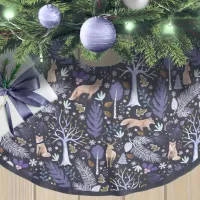 Winter Woodland Violet/Gold ID785 Brushed Polyester Tree Skirt