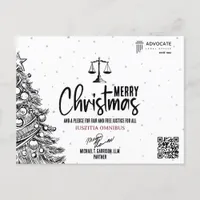 Justice, Legal, Law Firm and Lawyer to Clients  Holiday Postcard