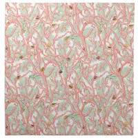 Ocean Vibes Coral Branches Seashells Cloth Napkin