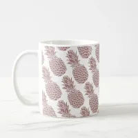 Girly Blush Pink Glitter Pineapple Sparkle Pattern Coffee Mug