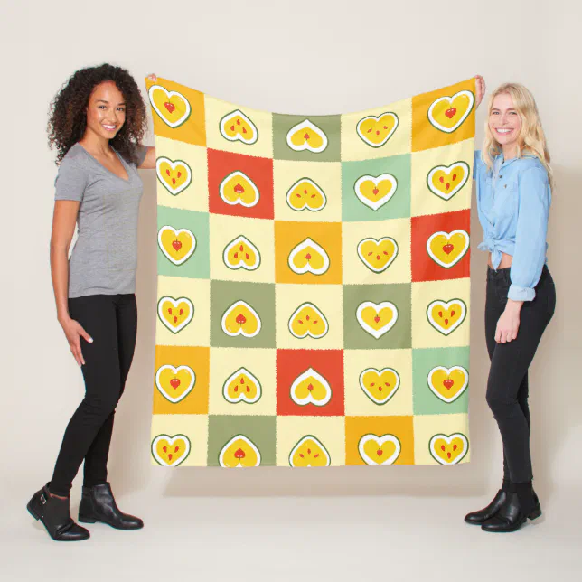 Hearts Apples Fleece Blanket