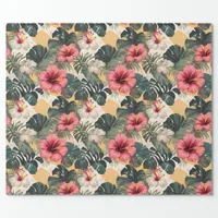 Hibiscus Palm Coconut Gift Wrap Paper