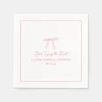 "Tying the Knot" Cute Fun Bow Bridal Shower Custom Napkins