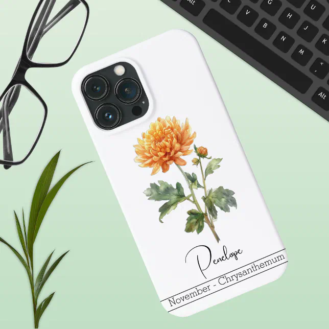 Birth Month Flower November Chrysanthemum iPhone 13 Pro Max Case