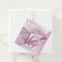 Sparkling Swirls Sweet Sixteen Orchid Pink ID652 Favor Tags