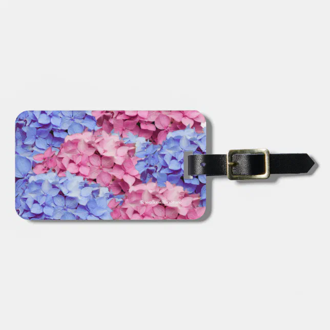 Heavenly Pink and Baby Blue Hydrangeas Luggage Tag