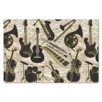 Sheet Music and Instruments Black/Gold ID481