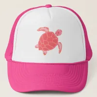 Cute Pink Turtle Trucker Hat