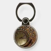 Steampunk Clock and Gears Phone Ring Stand