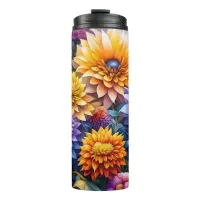 Pretty Colorful Ai Art Flowers Personalized Thermal Tumbler