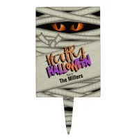 Mummy Eyes Halloween Orange/Purple ID685 Cake Topper