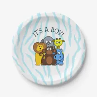 Its a Boy Baby shower Plate Zoo Animal Plates