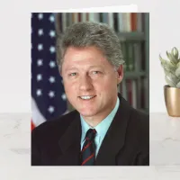 President Bill Clinton Offical Portrait Birthday Card