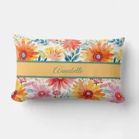 Colorful Daisies  Lumbar Pillow