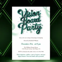 Neon Green Vision Board Manifestation Party Invitation