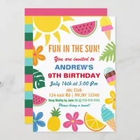 Fun in the Sun Summer Birthday Party Invitation