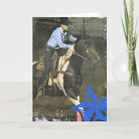 Barrel Racing Paint Horse Card