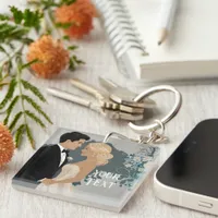 Elegant and Timeless Wedding Invitation Design Keychain