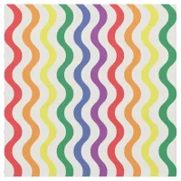 Chic Rainbow Wavy Lines Custom Pattern Fabric