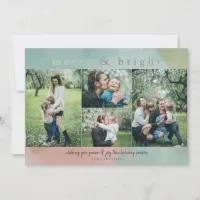 Merry and Bright Abstract Photo Collage Holiday Card