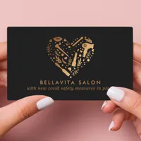 Copper Heart Hair Stylist Salon Business Card