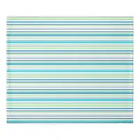 Blue White green Beach coastal stripes Duvet Cover