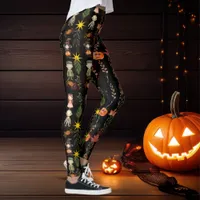 Cute Halloween Monster Pattern Leggings