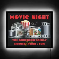 Family Photos Movie Night Home Movie Theater 24/7 LED Sign