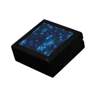 Deep Blue & Bright Snowflakes Keepsake Box