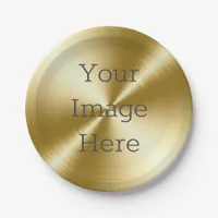 Create Your Own Brushed Radial 14k Gold Metallic Paper Plates