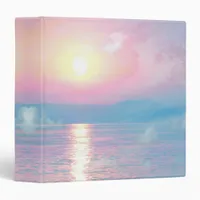 Magical landscape in pink sunset 3 ring binder