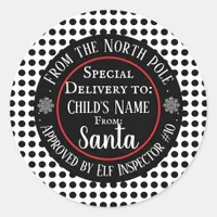 Custom Christmas Workshop Classic Round Sticker