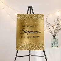 Glittery Gold Foil 21st Birthday Welcome Foam Board