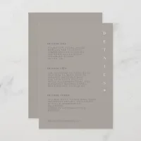 Chic Neutrals Wedding Details Taupe ID1020 Enclosure Card