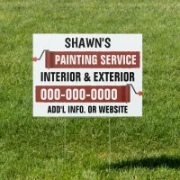 18” x 24” Red Painting Service Double Sided Yard Sign