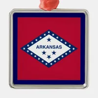 Arkansas State Flag Metal Ornament