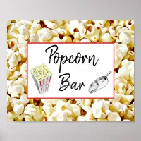 Popcorn Bar Wedding or Baby Shower Sign Poster