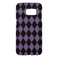 Purple and Black Harlequin Pattern Samsung Galaxy S7 Case