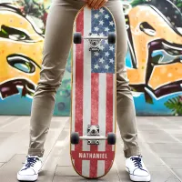 Distressed American Flag Patriotic Skateboard