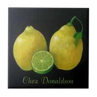 Lemon Still Life Ceramic Tile